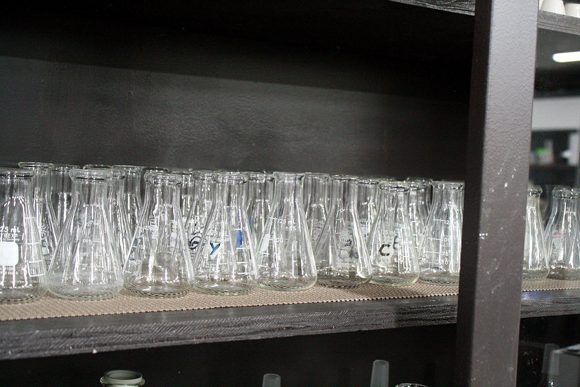 Laboratory glassware in the Eastex sample preparation area